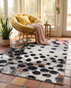 Urban Terrace Collection Area Rug -  Piazza Rectangle White and Black  lifestyle 17