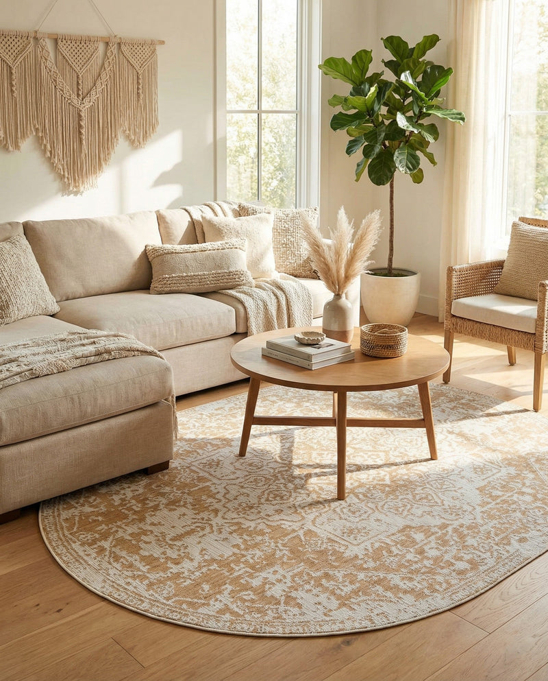 Urban Oasis Rugs Collection Area Rug -  Penthouse (Beige) Oval Beige  lifestyle 41