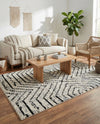 Marrakech Mosaic Collection Area Rug -  Tangier Rectangle Black and White  lifestyle 15