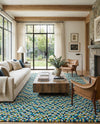 Woolen Sphere Collection Area Rug - Orbsburg (Blue) Rectangle Blue  lifestyle 15