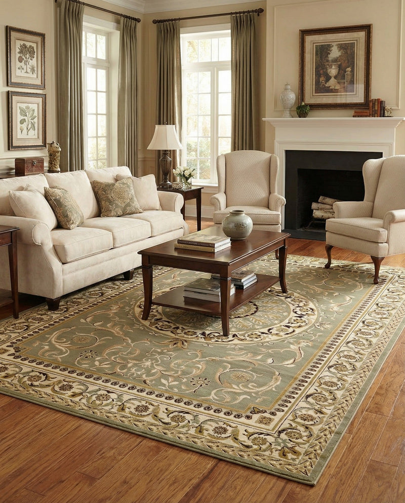 Versailles Elegance Collection Area Rug -  Montreuil Rectangle Light Green  lifestyle 20