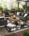 Urban Terrace Collection Area Rug -  Williamsburg Rectangle Black and White  lifestyle 7
