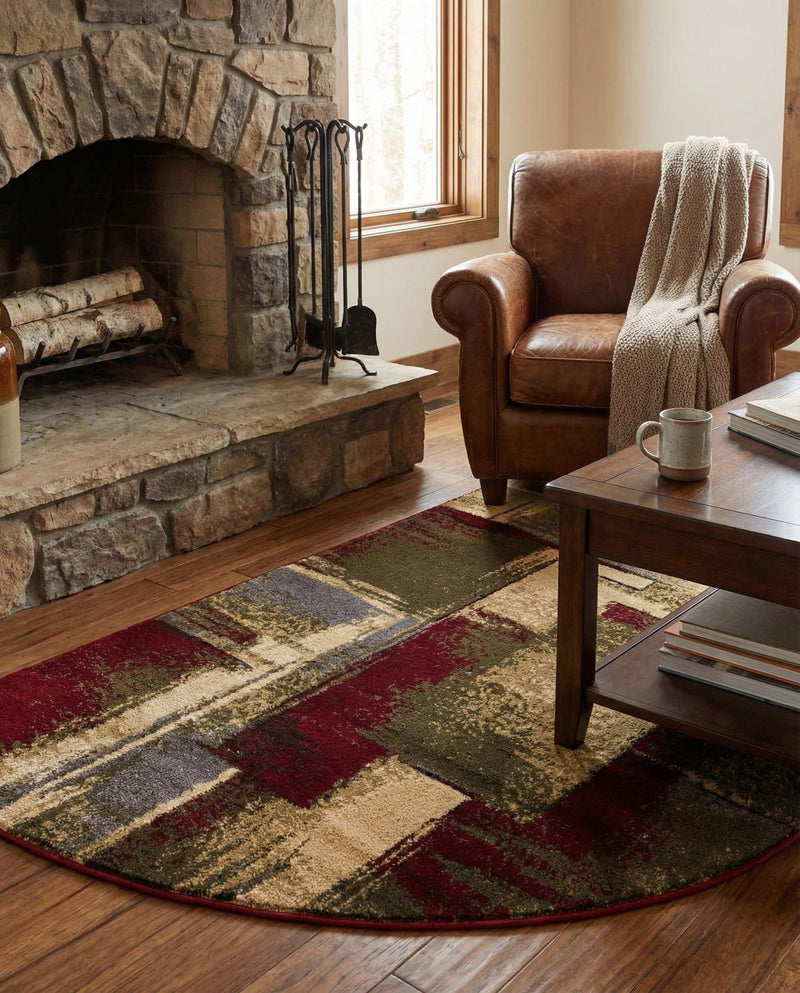Bistro Lounge Collection Area Rug -  Doppio Hearth Multi  lifestyle 42