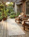 Patio Heritage Collection Area Rug -  Lafayette (Gray) Runner Gray  lifestyle 47
