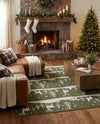Garden Festivity Collection Area Rug - Evergreen Rectangle Green  lifestyle 45
