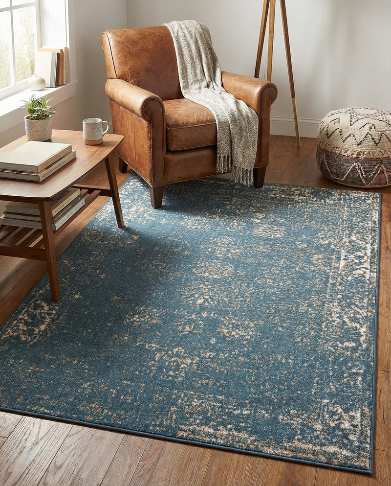Riviera Elegance Collection Area Rug - Antibes (Blue) Rectangle Blue  lifestyle 13