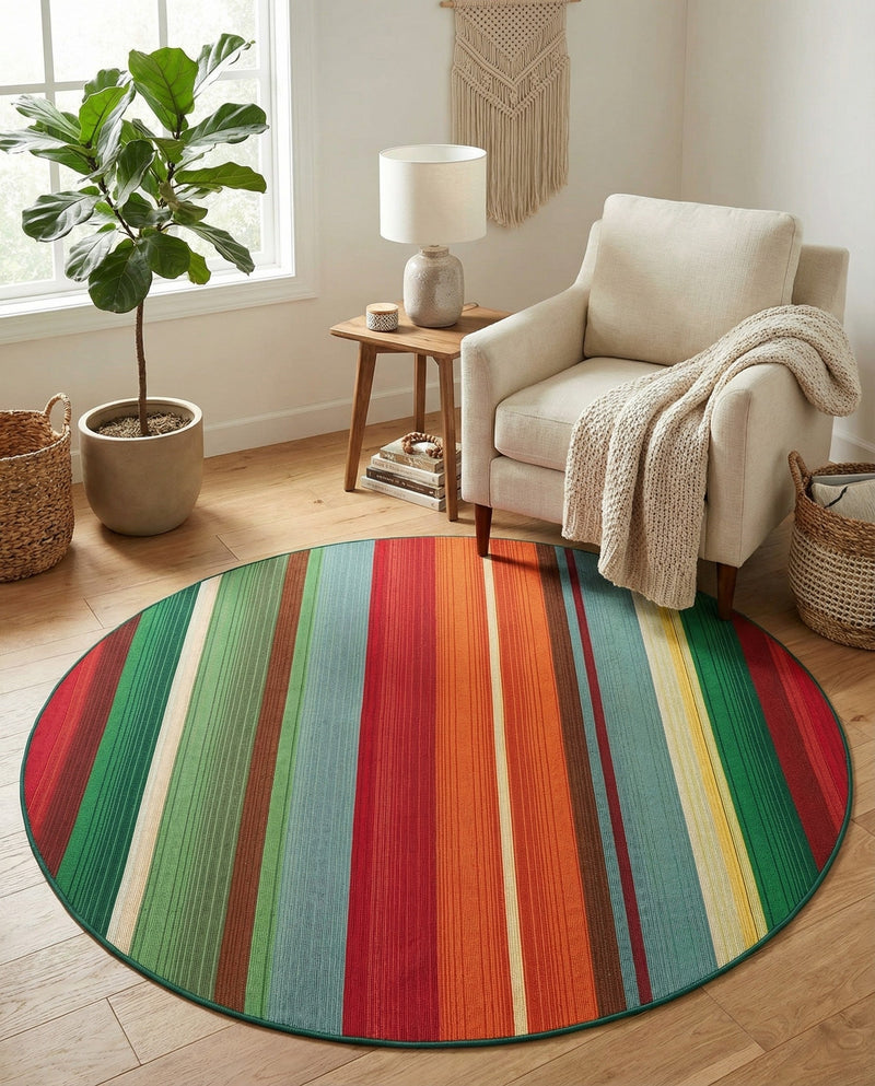 Urban Terrace Collection Area Rug -  Canopy Round Multi  lifestyle 34
