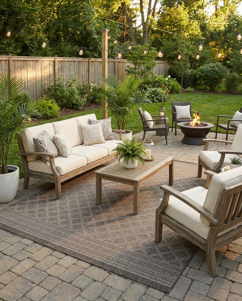 Savannah Pergola Collection Area Rug - Savannah Rectangle Chocolate Brown  lifestyle 54