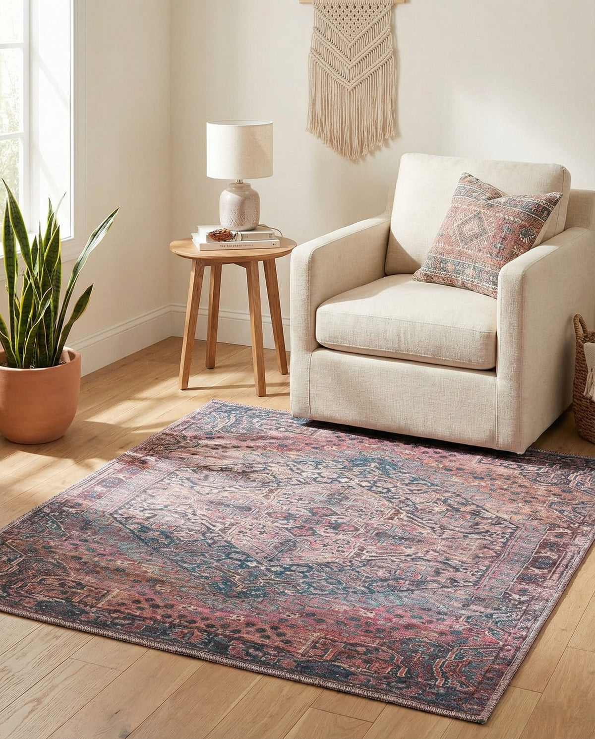 Zahara Oasis Collection Area Rug -  Agadir Square Antique Rust Red  lifestyle 87