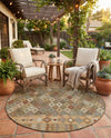 Coastal Terrace Collection Area Rug -  Pelican Round Multi  lifestyle 38