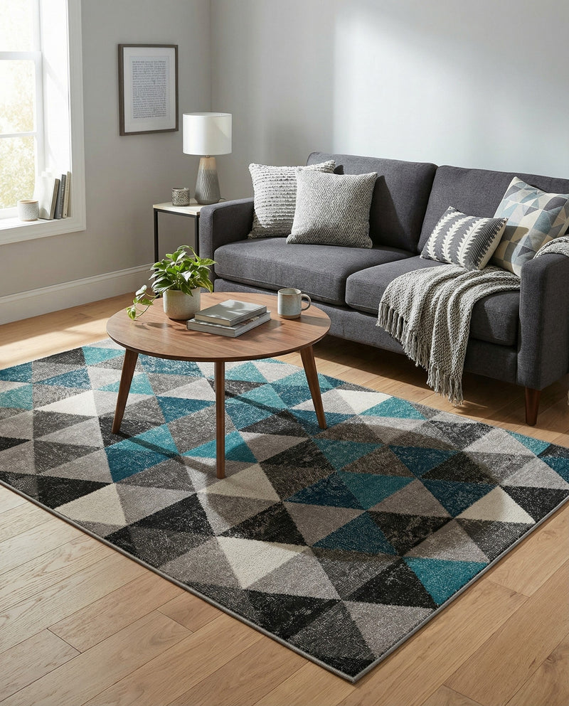Seville Elegance Collection Area Rug -  Malaga Rectangle Gray  lifestyle 33