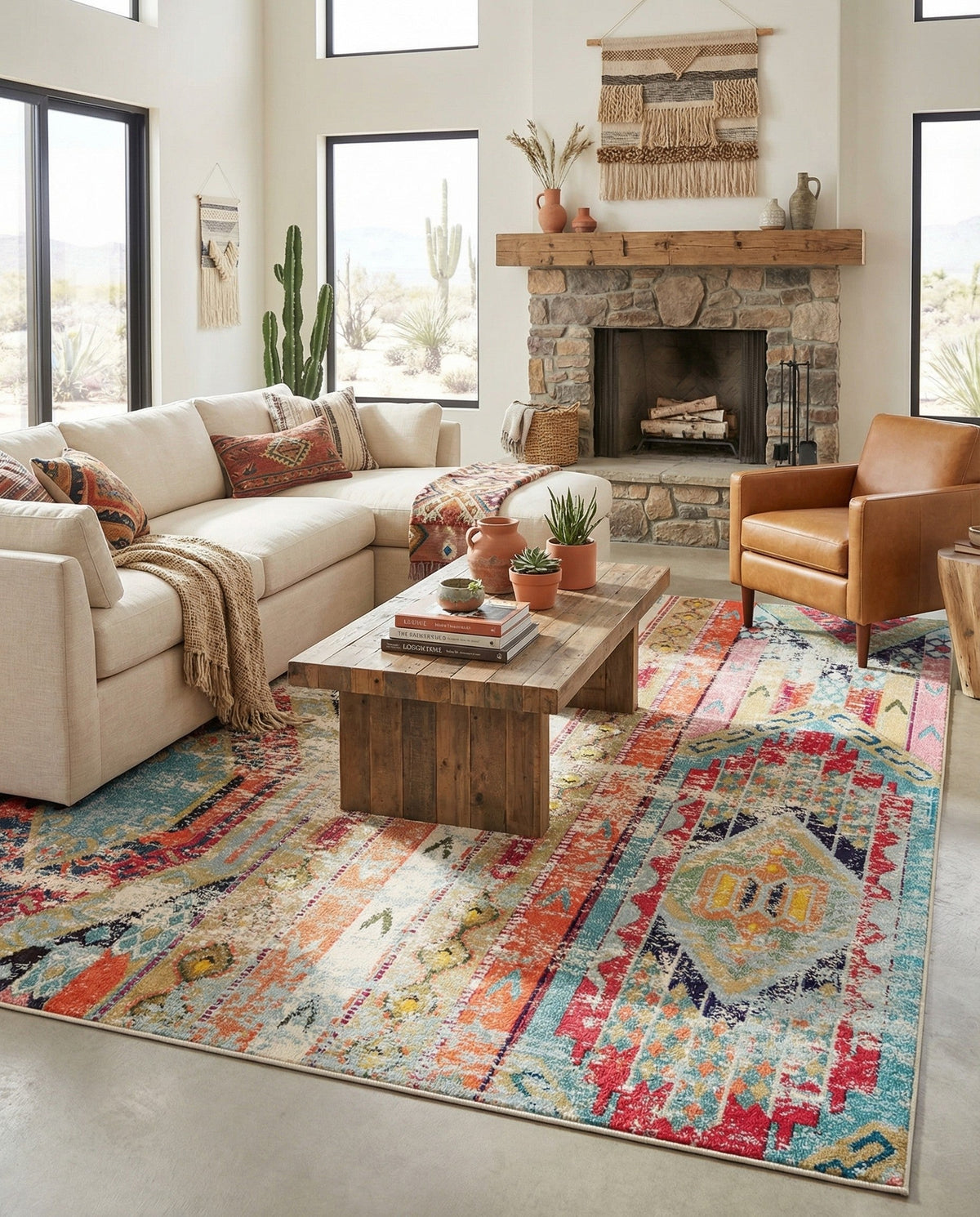 Sedona Vista Collection Area Rug -  Cholla Rectangle Multi  lifestyle 32