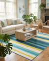 Terrace Fringe Collection Area Rug -  Veranda Square Multi  lifestyle 60