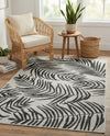 Seaside Blooms Collection Area Rug - Verdure (Charcoal Ivory) Rectangle Charcoal Ivory  lifestyle 10