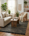 Savannah Jute Collection Area Rug - Nantucket Rectangle Navy Blue and Ivory  lifestyle 33