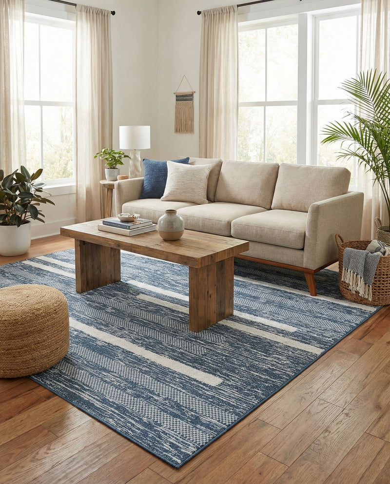 Cathedral Elegance Collection Area Rug - Chapel Rectangle Navy Blue  lifestyle 47