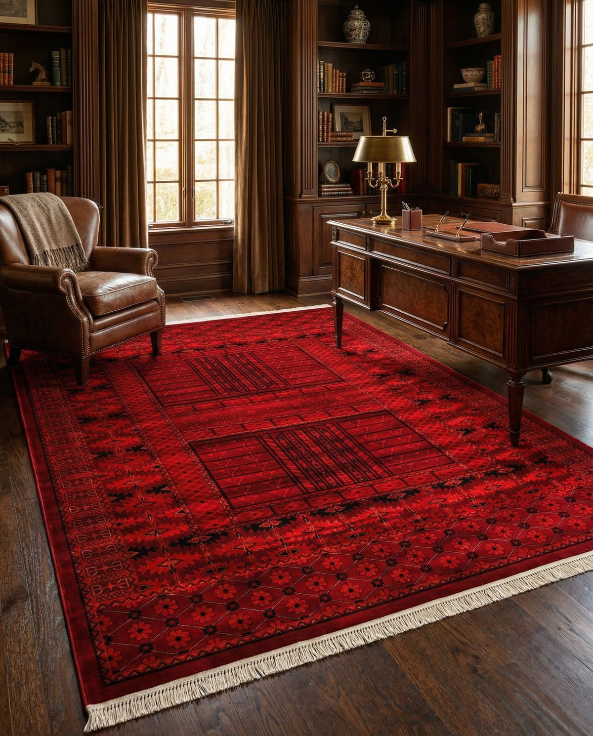 Samarkand Elegance Collection Area Rug -  Ark Rectangle Red  lifestyle 14