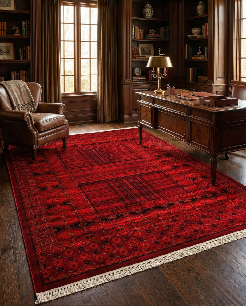 Samarkand Elegance Collection Area Rug -  Ark Rectangle Red  lifestyle 14