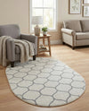 Trellis Mosaic Collection Area Rug -  Pergolatown (Ivory) Oval Ivory  lifestyle 32