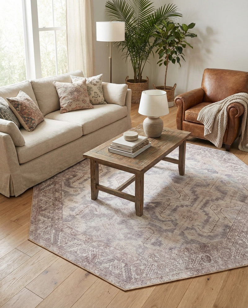 Heritage Elegance Collection Area Rug -  Charlottenburg Octagon Gray  lifestyle 52
