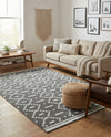Copenhagen Edge Collection Area Rug -  Tivoli Rectangle Gray  lifestyle 12