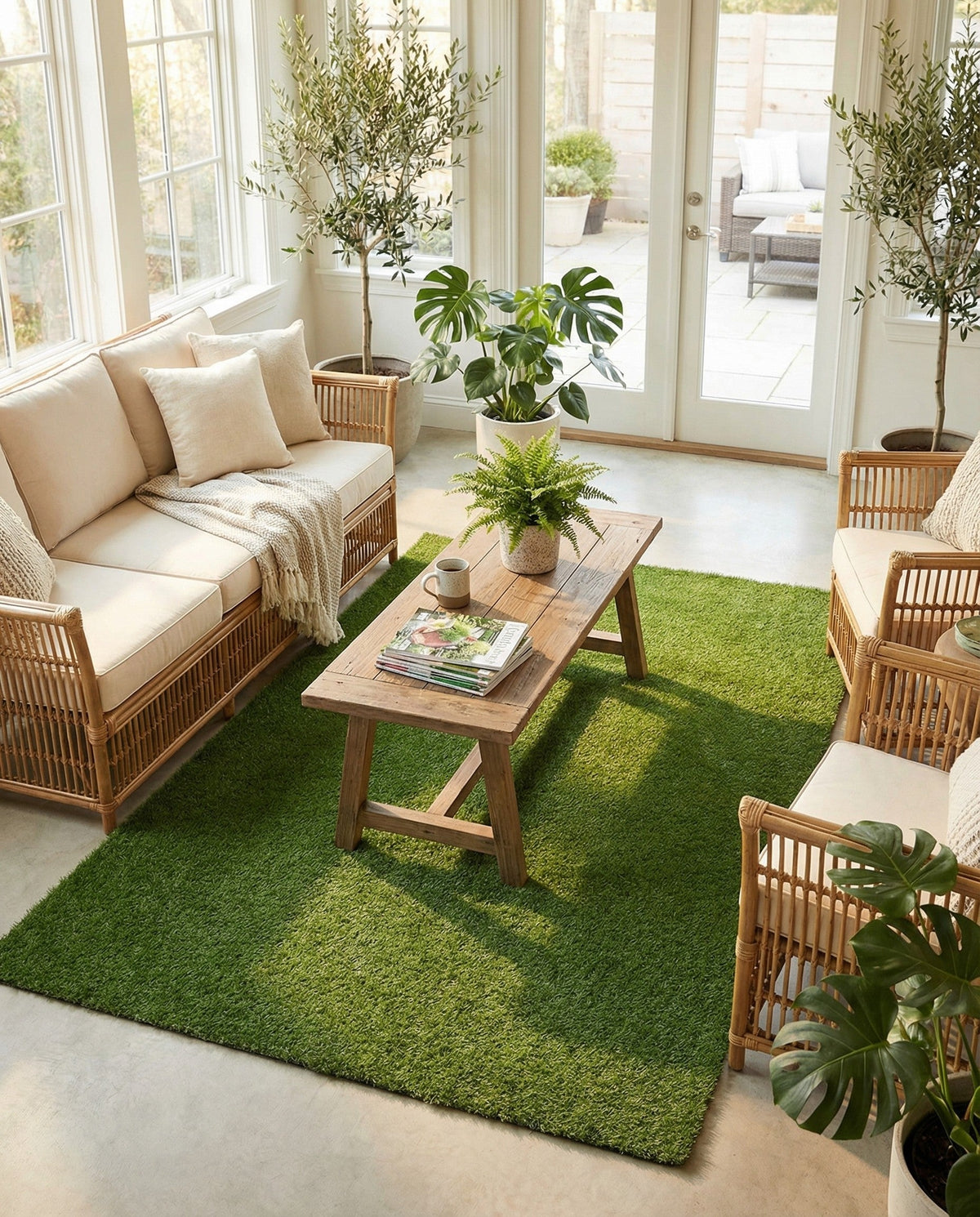 Meadow Retreat Collection Area Rug - Glen Rectangle Green  lifestyle 24