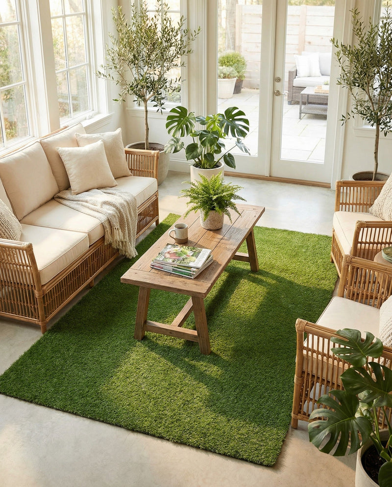 Meadow Retreat Collection Area Rug - Glen Rectangle Green  lifestyle 24