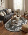 Beverly Grove Collection Area Rug - Melrose (Charcoal) Oval Charcoal  lifestyle 23