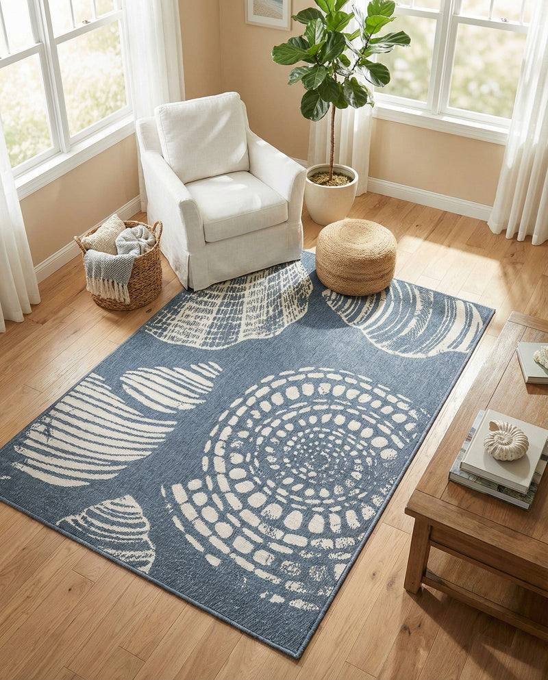 Seaside Haven Rugs Collection Area Rug -  Saltwater Rectangle Navy Blue  lifestyle 41