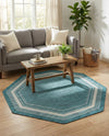 Terrace Fringe Collection Area Rug - Veranda (Teal) Octagon Teal  lifestyle 50
