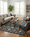 Geo Garden Lattice Collection Area Rug -  Andalusia Rectangle Charcoal Gray  lifestyle 54