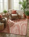 Seaside Blooms Collection Area Rug -  Evergreen (Rust Red) Rectangle Rust Red  lifestyle 18
