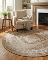 Patio Heritage Collection Area Rug -  Augusta (Natural) Round Natural  lifestyle 59