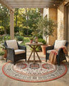 Patio Heritage Collection Area Rug - Veranda Round Multi  lifestyle 50
