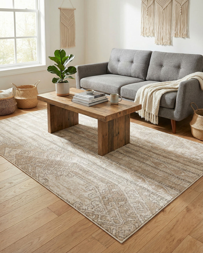 Cascade Range Collection Area Rug - Hood (Ivory) Rectangle Ivory  lifestyle 24