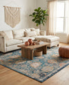 Seville Stripes Collection Area Rug -  Cordoba (Blue) Square Blue  lifestyle 78