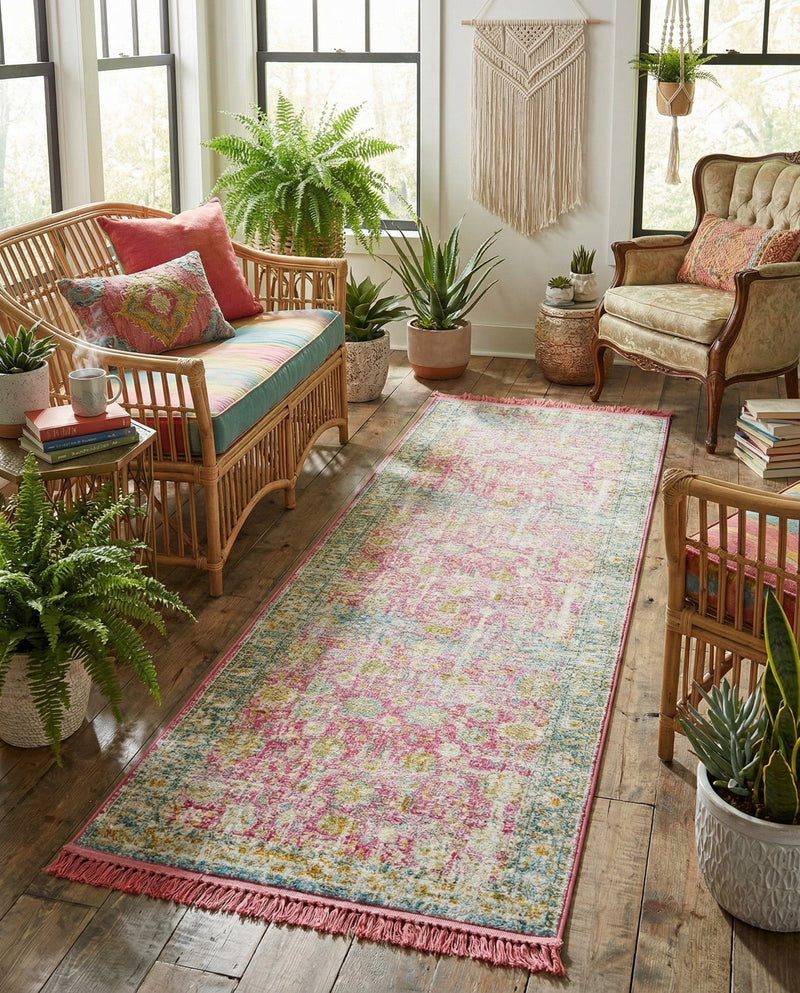 Arcadia Rugs Collection Area Rug -  Shangri-La Runner Pink  lifestyle 31