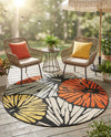 Outdoor Marrakesh Collection Area Rug -  Tetouan Round Multi  lifestyle 68