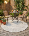 Garden Lattice Charm Collection Area Rug - Arbor (Grey) Round Grey  lifestyle 54