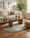 Mediterranean Lattice Collection Area Rug -  Casablanca (Ivory and Gray) Oval Ivory and Gray  lifestyle 80