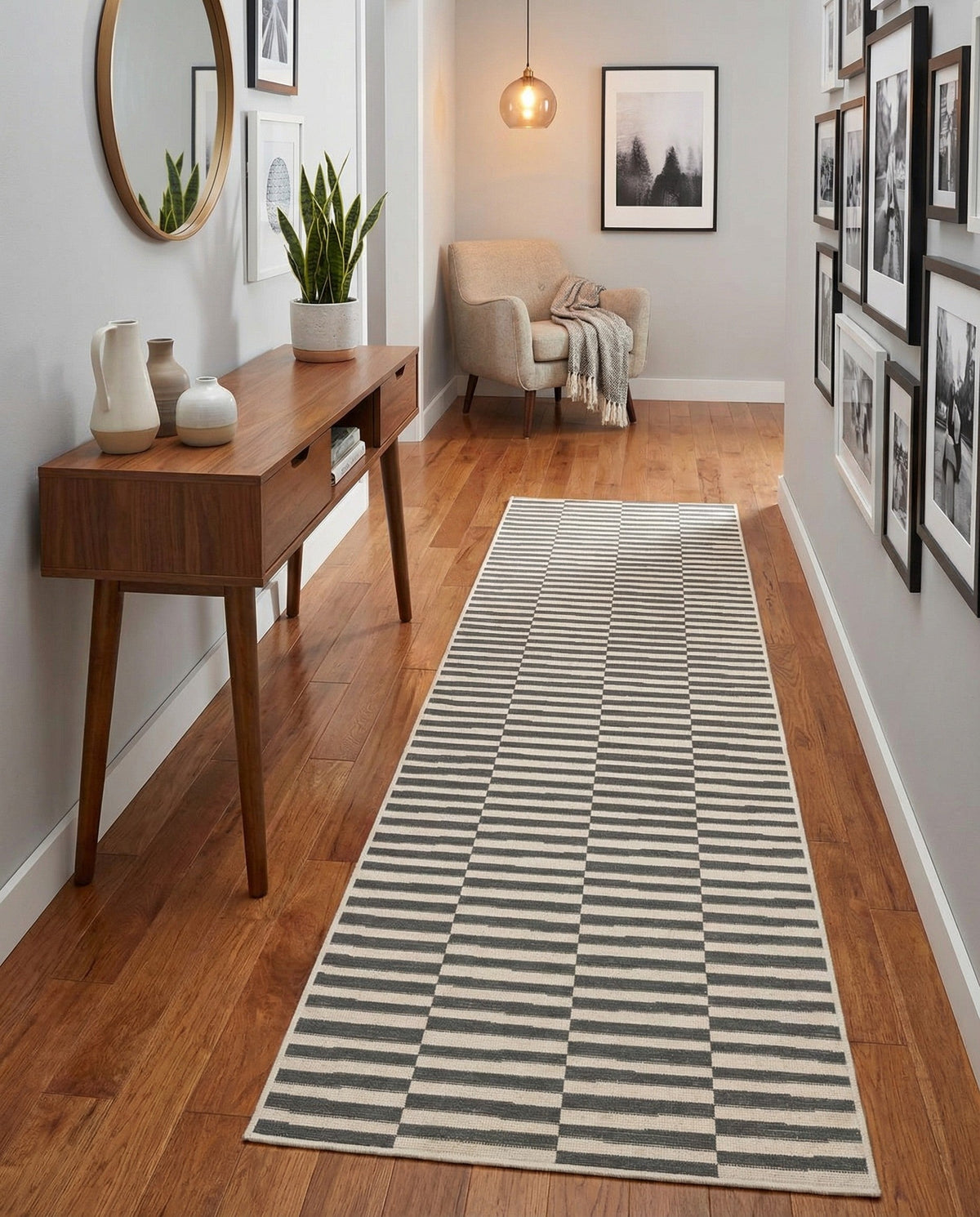 Soho Elegance Collection Area Rug -  Hudson (Dark Gray) Runner Dark Gray  lifestyle 54