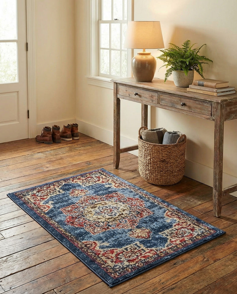 Eden Oasis Collection Area Rug -  Tranquility (Dark Blue) Rectangle Dark Blue  lifestyle 21