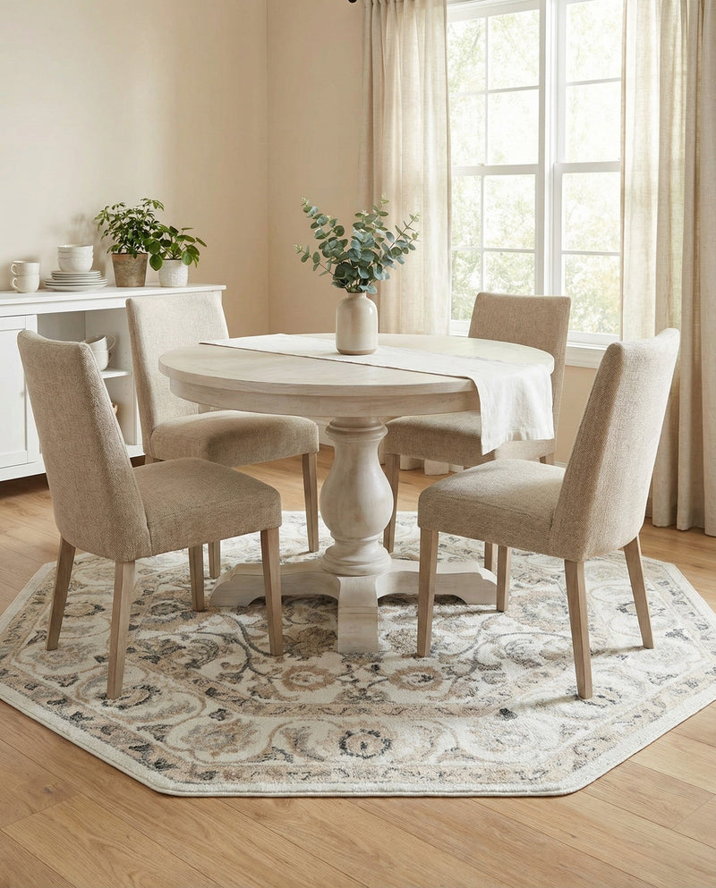 Adriana Terrace Collection Area Rug -  Positano (Ivory) Octagon Ivory  lifestyle 50