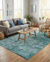 Sahara Essence Collection Area Rug - Oasis (Teal) Rectangle Teal  lifestyle 19