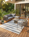 Urban Terrace Collection Area Rug -  Brooklyn Rectangle White and Black  lifestyle 11