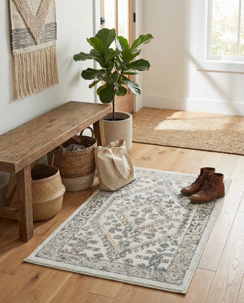 Adriana Terrace Collection Area Rug - Capri (Ivory) Rectangle Ivory  lifestyle 25