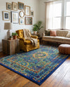 Caribbean Cove Collection Area Rug -  Grenada Rectangle Navy Blue  lifestyle 15