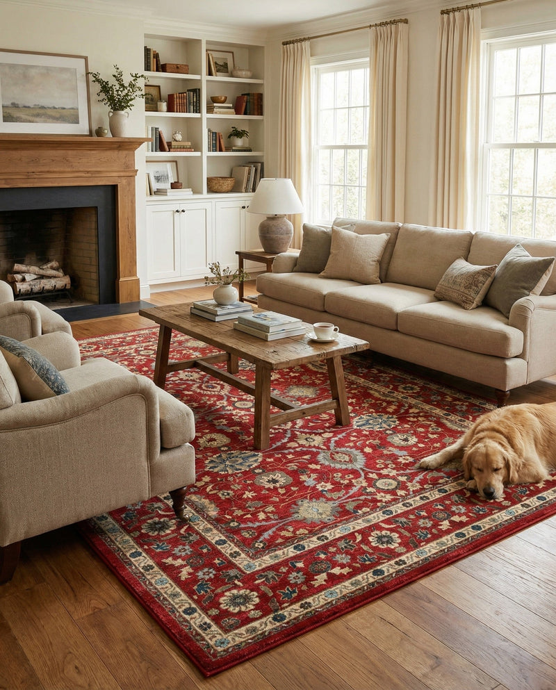 Chelsea Elegance Collection Area Rug -  Osterley Rectangle Red  lifestyle 53
