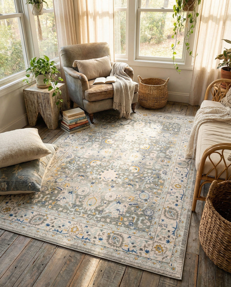 Savannah Series Collection Area Rug -  Beaufort Rectangle Cloud Gray  lifestyle 68
