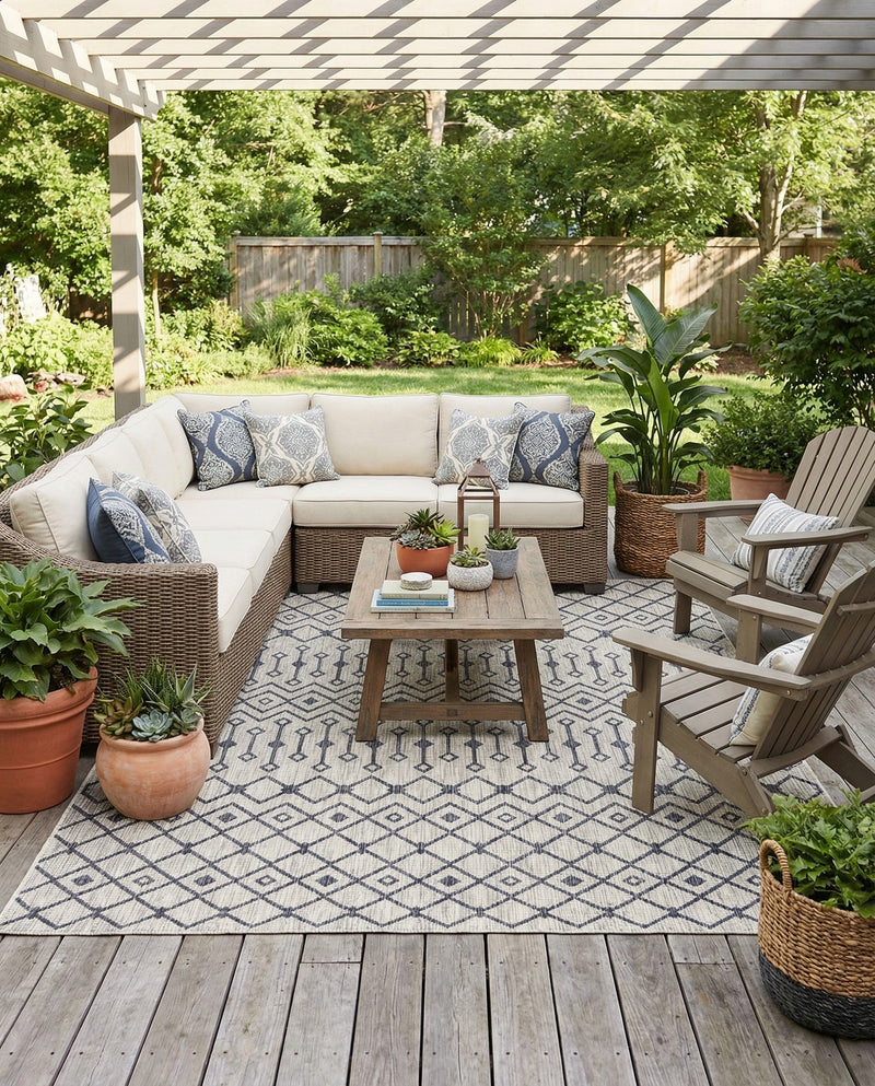 Savannah Pergola Collection Area Rug -  Pergola (Gray) Rectangle Gray  lifestyle 4